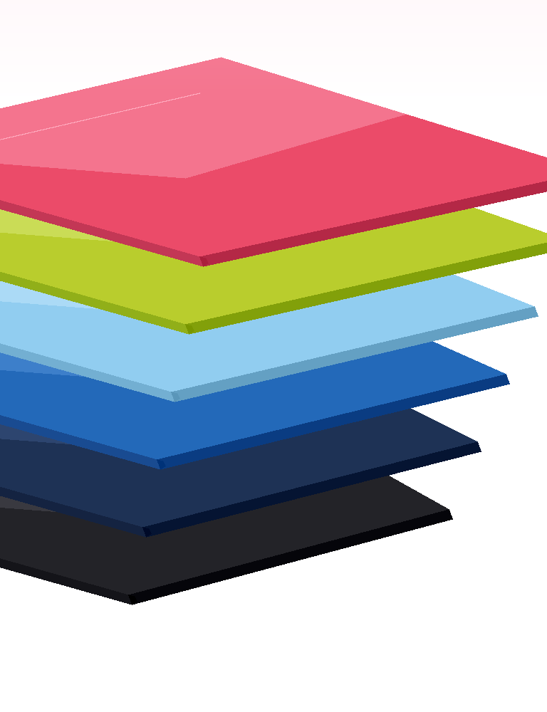 Colorful stacked plastic sheets